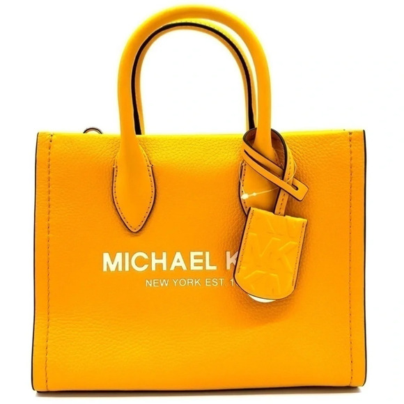 Michael Kors Mirella Small Shopper Top Zip Tote Crossbody Bag Jasmine Yellow - Picture 1 of 13